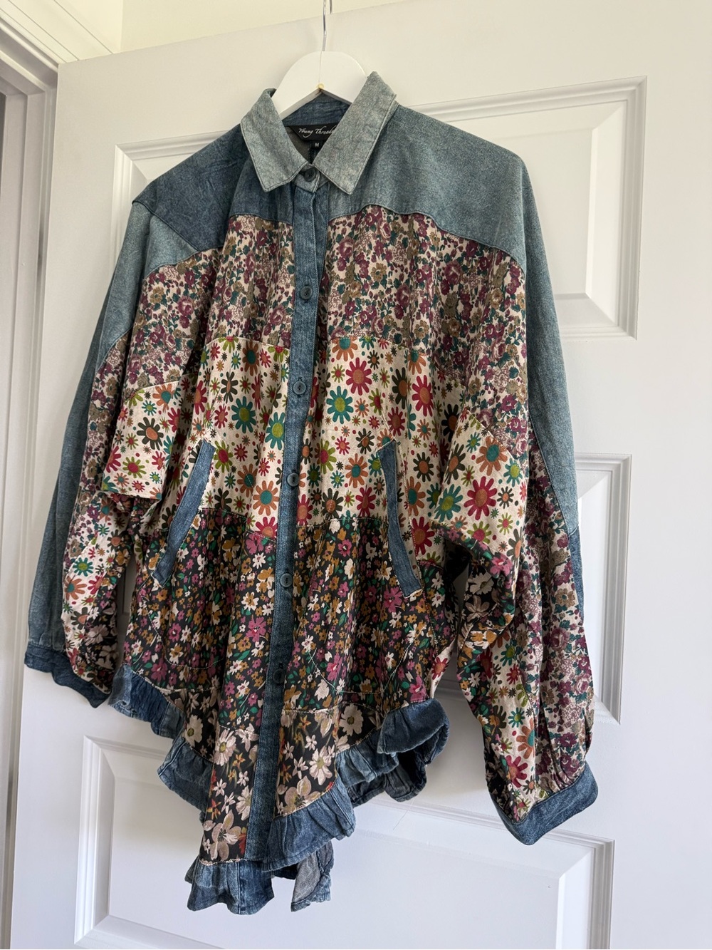 Young Threads Patchwork Boho Top NWT - Picture 2 of 12